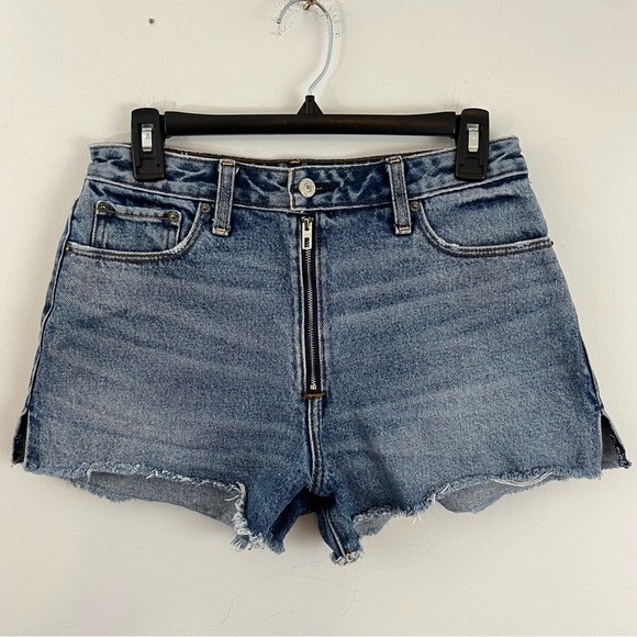Abercrombie and Fitch Annie High Rise Short Sz 27/4 Distressed Denim Shorts - Picture 1 of 9